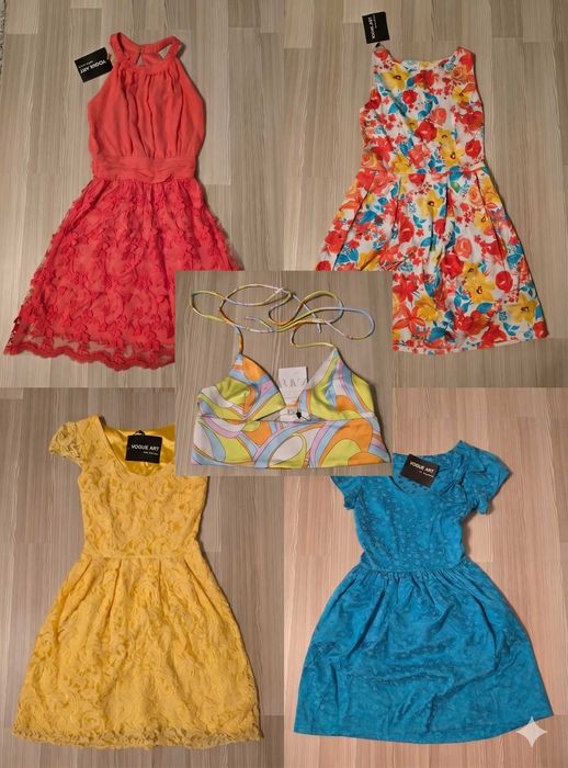 Lot haine damă S/M/L- 10 rochii +blănițe + bolerouri + genţi - lichida