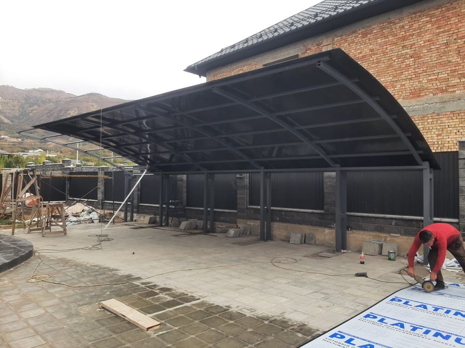 Навесы, консольные ворота.  Строительство пристроек и домов.