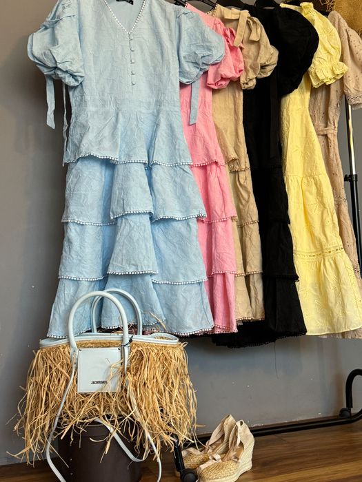 Уникални рокли 100% памук на волани S,M,L,XL