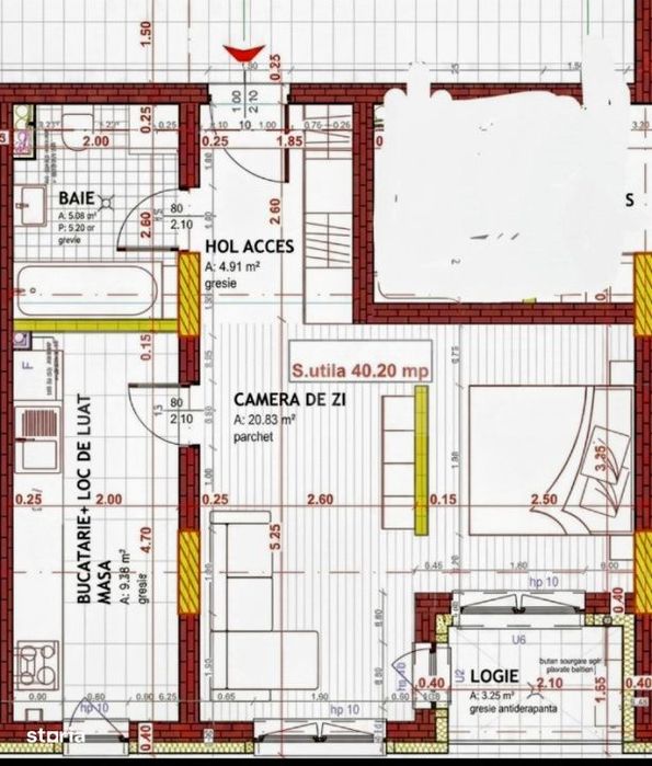 Apartament de tip studio, 40 mp, garaj, Eroilor