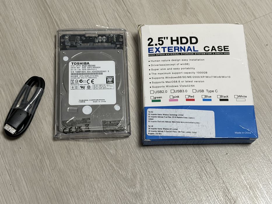 Hard disk portabil HDD Toshiba  500Gb, 7200rpm, 32MB cache, SATA