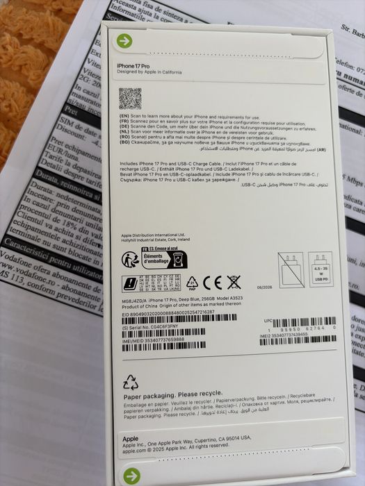 Iphone 17 Pro Deep Blue 5G