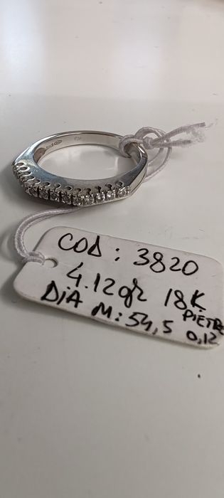 Inel damă cu diamante Aur 18k Gr 4,12 ct.0,12 M 54-55