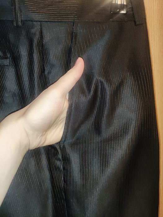 Costum bărbătesc Angelo Litrico negru slim fit (sacou+pantaloni) cu d