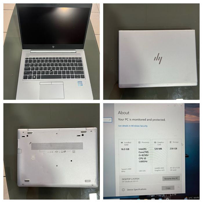 VAnd laptop hp elitebook 830 g5 i5 8250u 16gb ram ssd 256 gb full hd