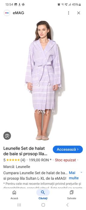 Set halat baie +prosop 75, prosop pt dus 45 lei