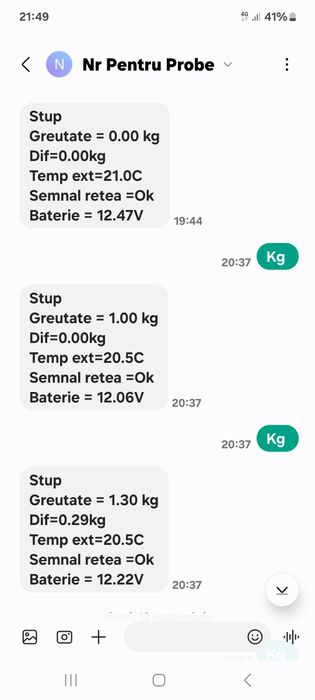 Cantar apicol cu citire prin sms și lcd