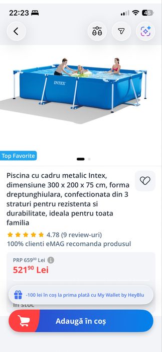 Piscina  cu prelata 300x200 0.75h