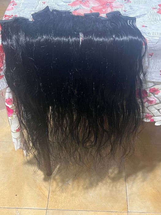 Extensii din păr natural 100% – Tape On – 70 cm – Brunet – Stare foarte bună