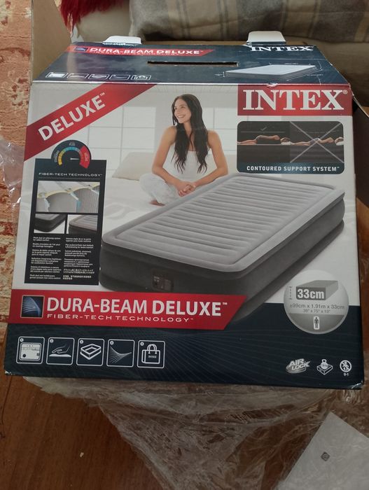 Надуваем матрак IntexDura-Beam Delux191/99/33см