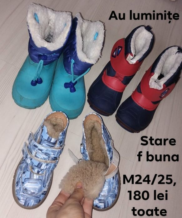 Lot încălțăminte iarna (3 perechi, îmblănite, ca noi)