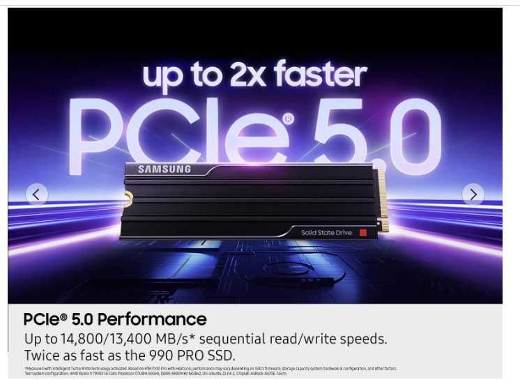 SSD Samsung 9100 Pro 2TB M.2 Gen 5 Heatsink SIGILAT IN CUTIE