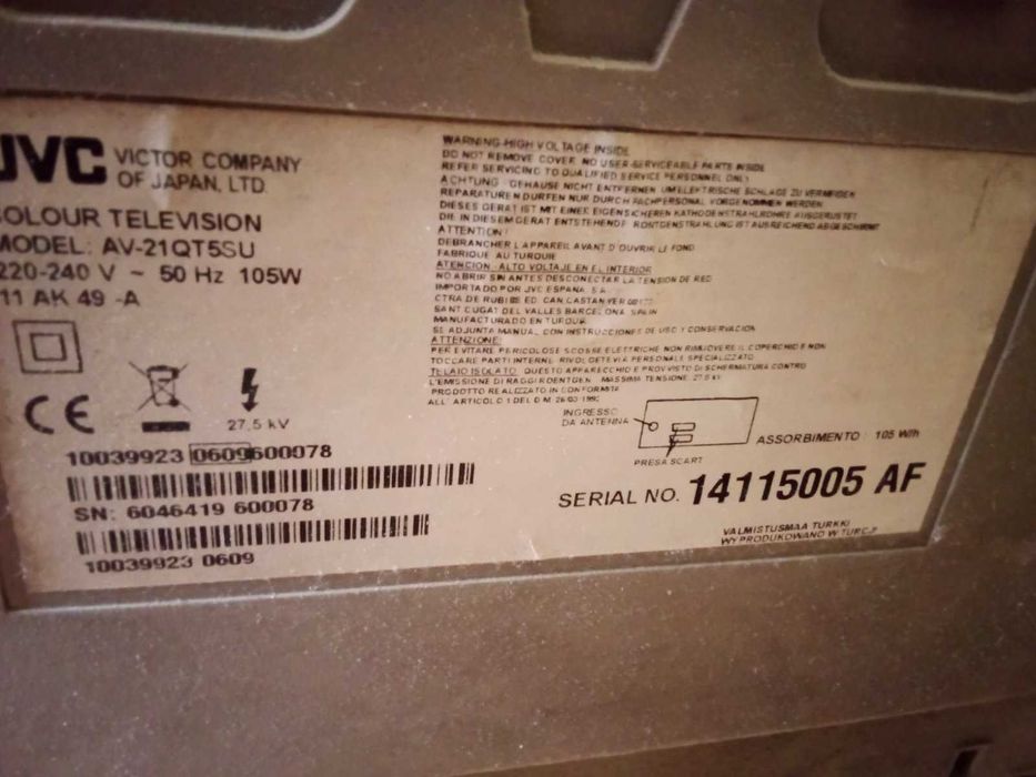 Продавам телевизор JVC, работещ, дистанционно