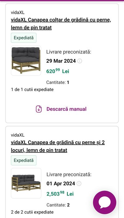 Canapea exterior-vidaXL