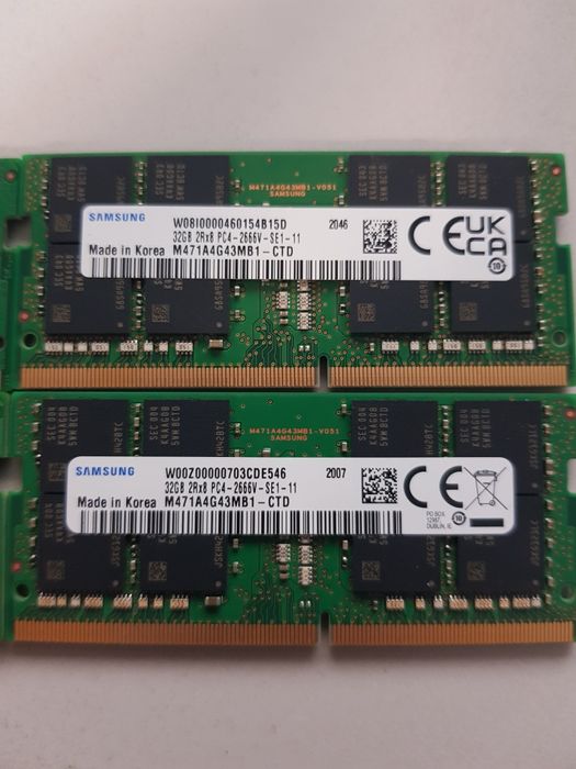 kit 64GB DDR4 SODIMM 2666MHz 2x 32GB DDR4 Laptop Samsung 2666MHz