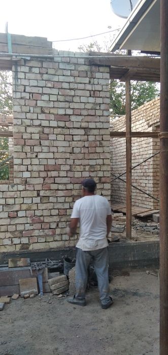 Шлакоблок кирпич фундамент ишларини киламиз