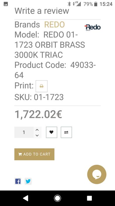 Led Полилей, ORBIT 01-1723-Triac Redo, D1000+800+600, H3000 mm-Brass