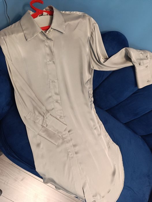 Шикарное платье-рубашка,плотный шелк,от HsM