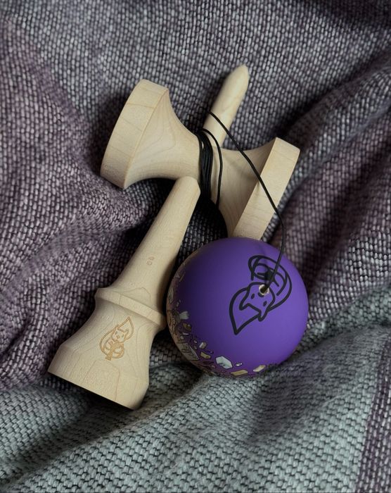 Kendama Miguel Purple Ash Tama with Maple Ken Erratic Squirrel