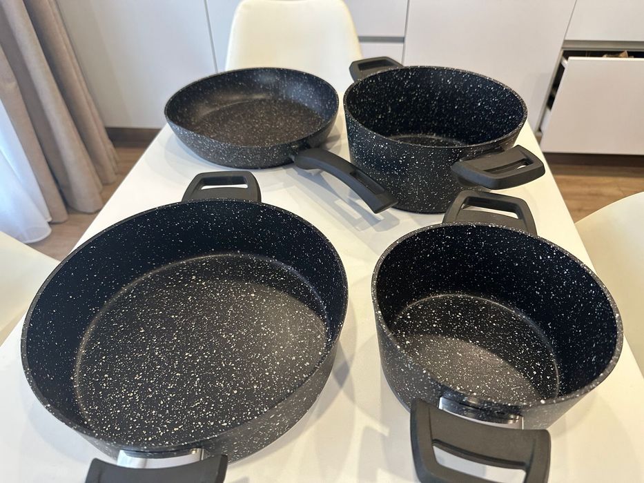 Set oale + tigăi granit antiaderente Karaca , complet, cu capace