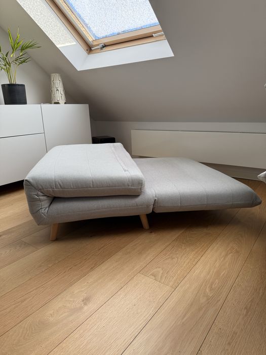 Set 2 fotolii textile extensibile gri deschis 103x191 cm