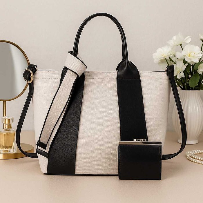 Дамска чанта с елегантен дизайн с включено портмоне