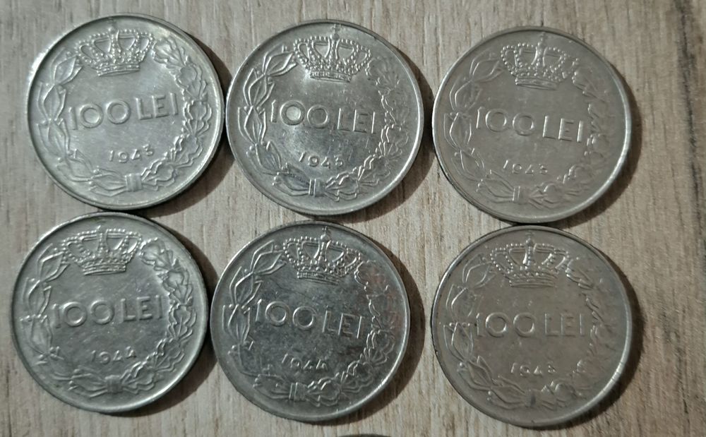 Monede vechi din anul 1943-1944 100 lei vechi
