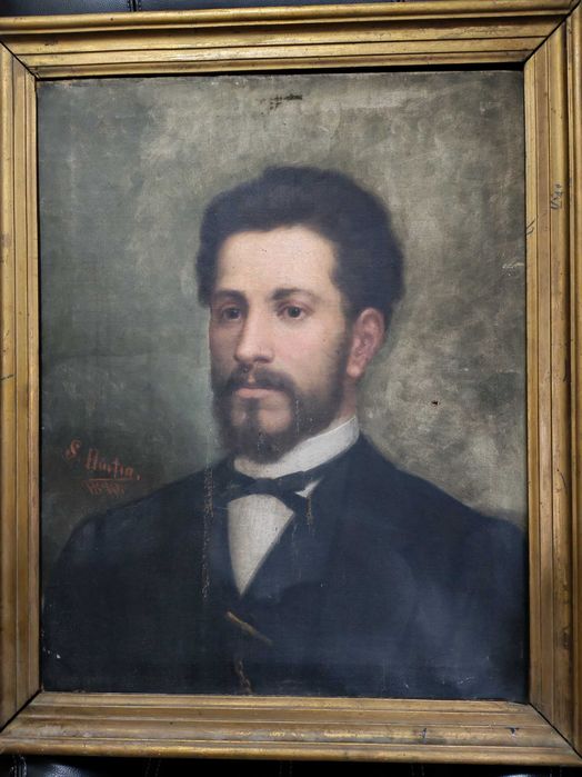 Tablou SAVA HENȚIA (Hinția) 1870 – Portret Nicolae G, semnat