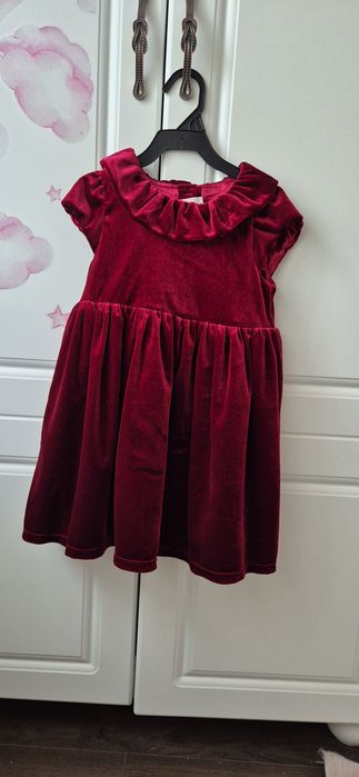 Rochie de catifea bordo
