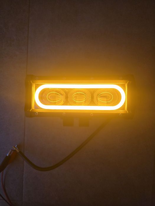 Bara LED Off-Road Profesionala cu DRL Galben si Lumina Alba rece / Galbena