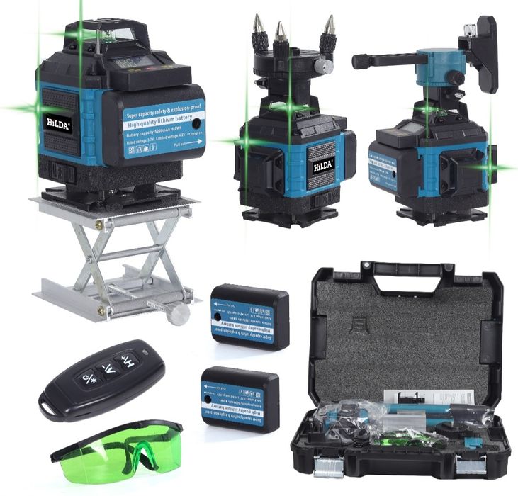 Лазерен нивелир 16 линии 2г. гаранция, 2 батерии, пълен комплект трино