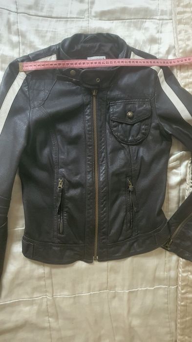 Geacă Clockhouse damă, piele naturală maro,S/ M