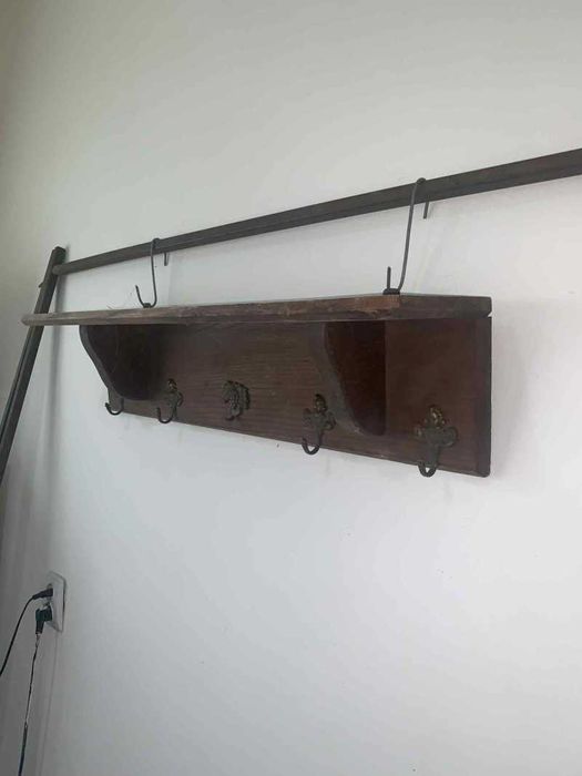 Cuier cu carlige din bronz lemn masiv