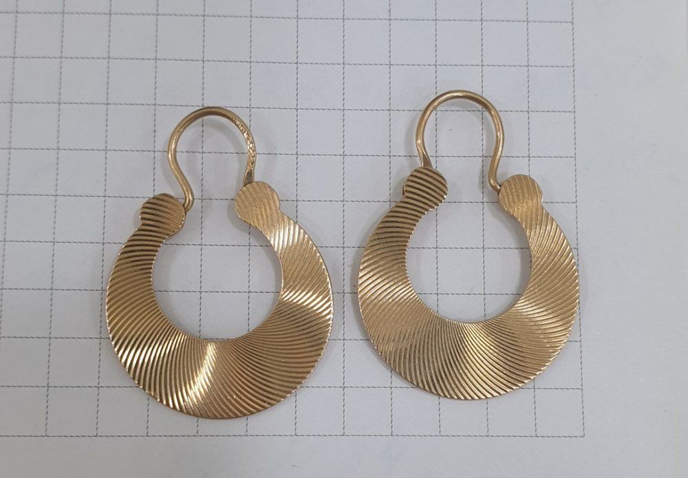 Ссср1973год редкие Винтажные Киевские заводские серьги 583пробы 
6.82г