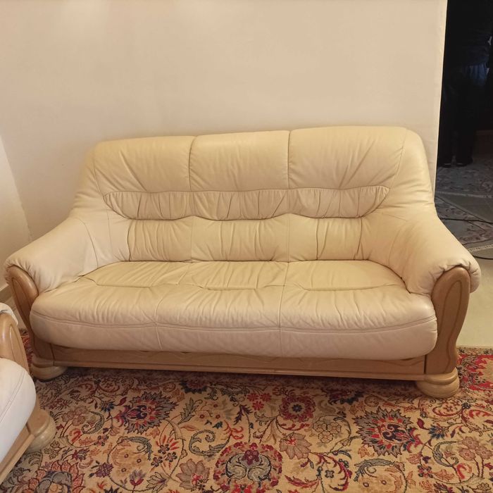 Дивани двойка естествена кожа