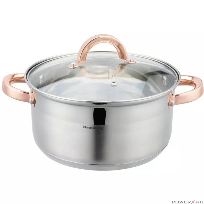 Set de 4 piese, oala pentru fiert cu abur, inox, diametru 22 cm,