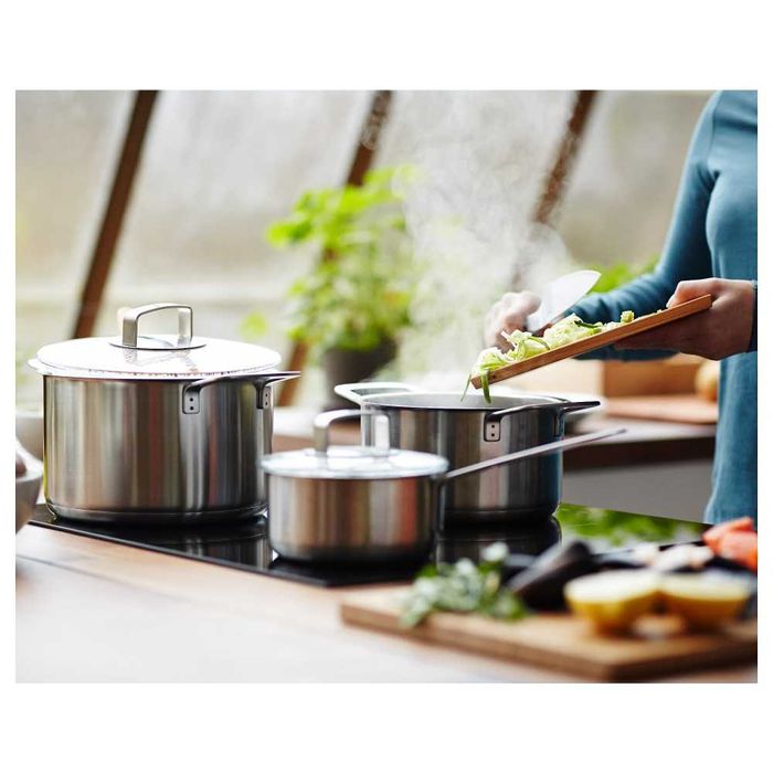 NOU! Set oale, cratita - 6 piese inox/sticlă