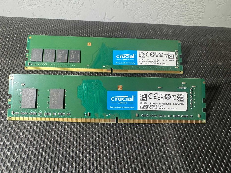 DDR4 2x 8GB  16gb 3200Mhz Crucial Memorie RAM Desktop PC