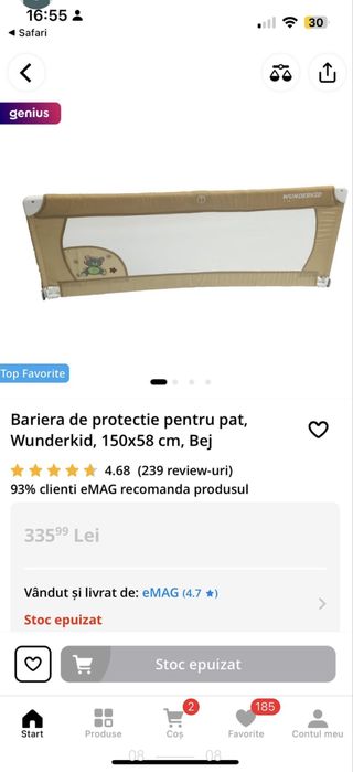 Bariera protectie pat