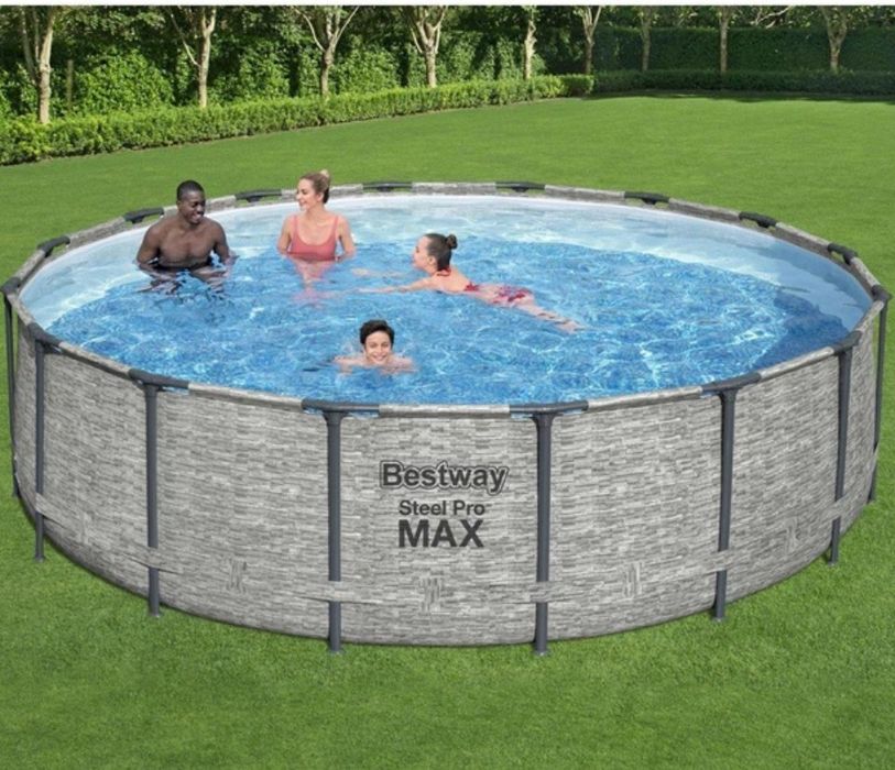 НОВ Луксозен басейн BESTWAY 4.88м-1.22м шарен