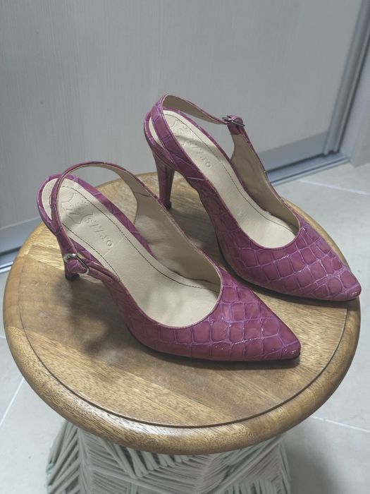 Pantofi piele roz
