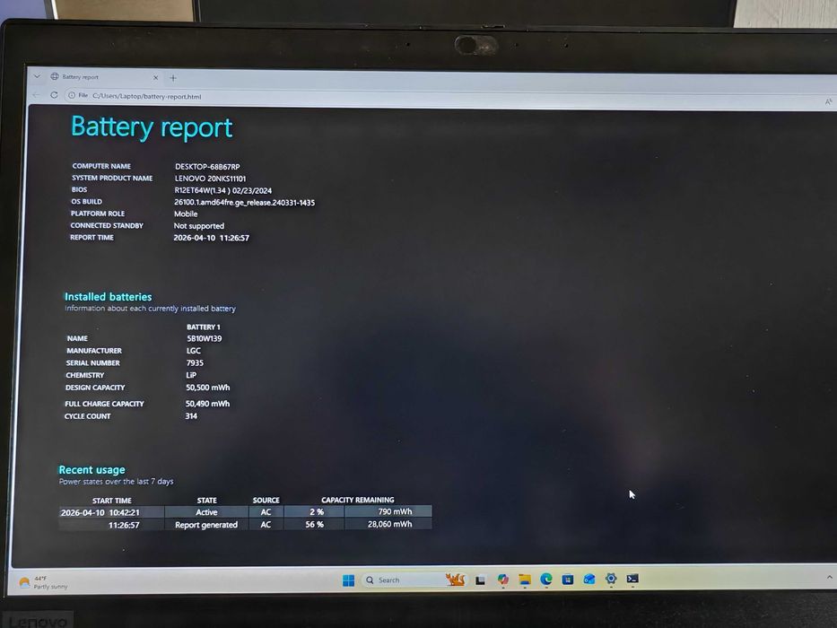 Laptop Lenovo T495, AMD Ryzen 7 Pro 3700U, 32GB RAM, Windows 11 instalat - Apropape Nou