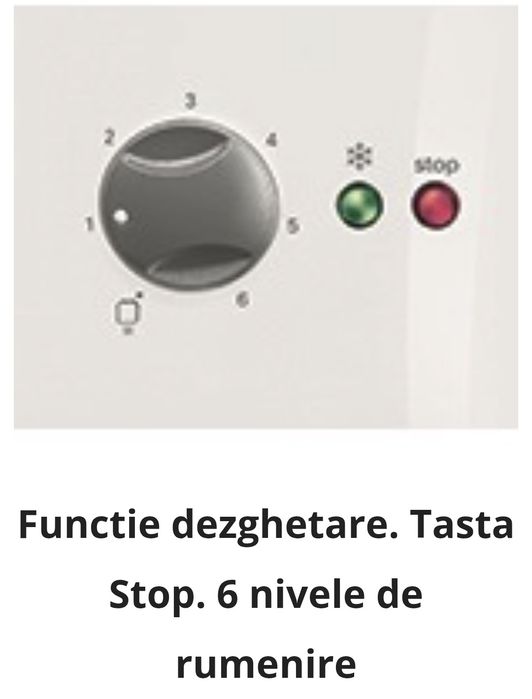 Prajitor de paine Bosch TAT6101, 900 W, 2 felii, 6 setari, Alb