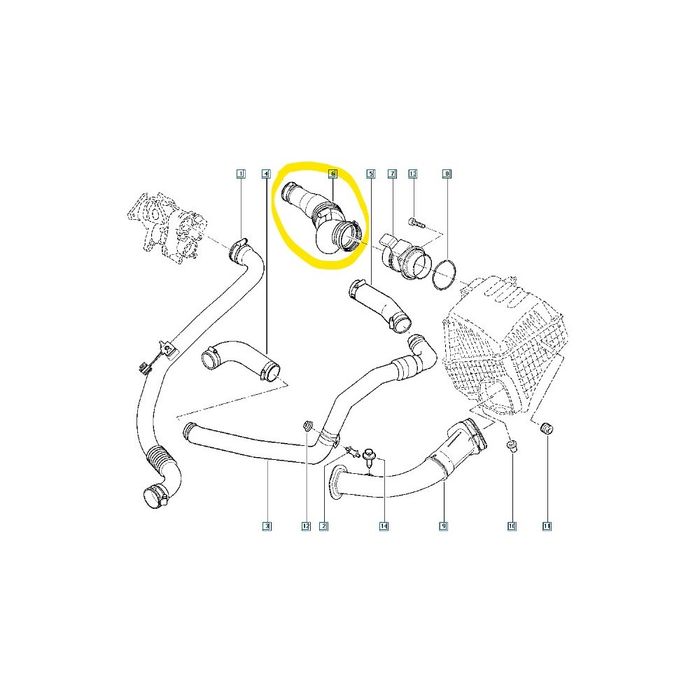 Furtun intercooler Renault Espace 2003-2005, Laguna 2001-2005, Laguna 2005-2007, 1.9 dci, OE 7700116005, SRLine