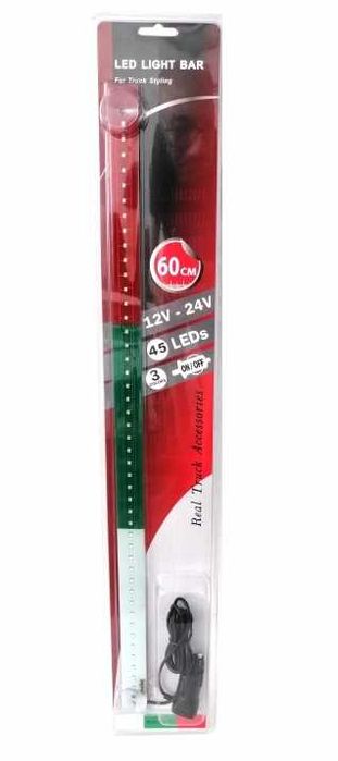 Светеща лента LED Бяло, Зелено, Червено 60 см флаг - T669