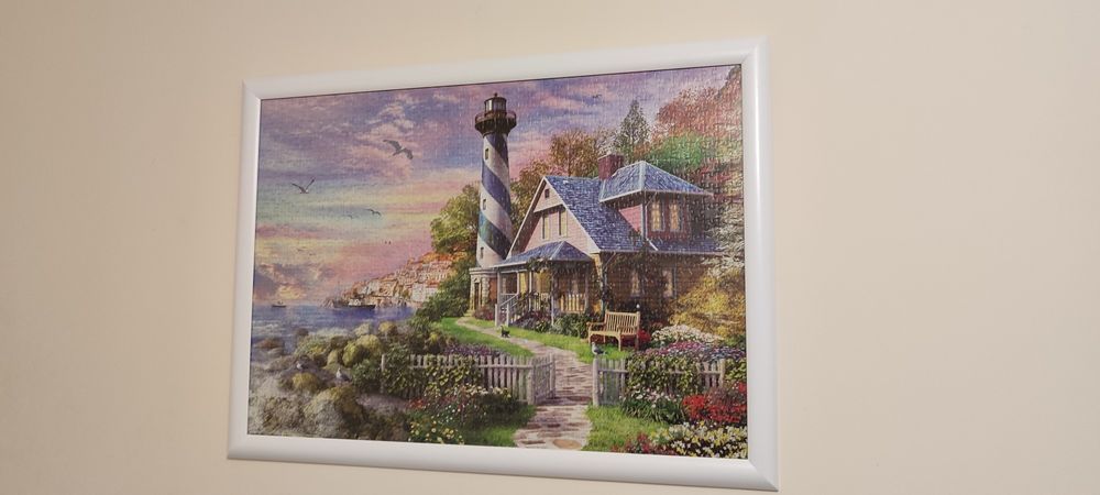 Пъзел 1000 части Сглобен и залепен в рамка