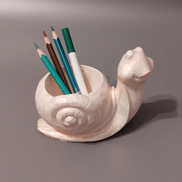 Сувенир,шкатулка улитка из гипса