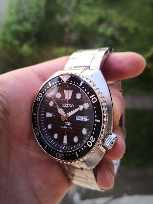 Ceas Seiko Mod King Turtle Waffle Dial bratara metalica