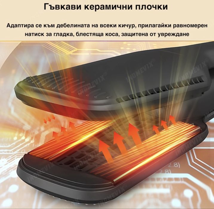 Преса за коса 2в1 с горещ въздух