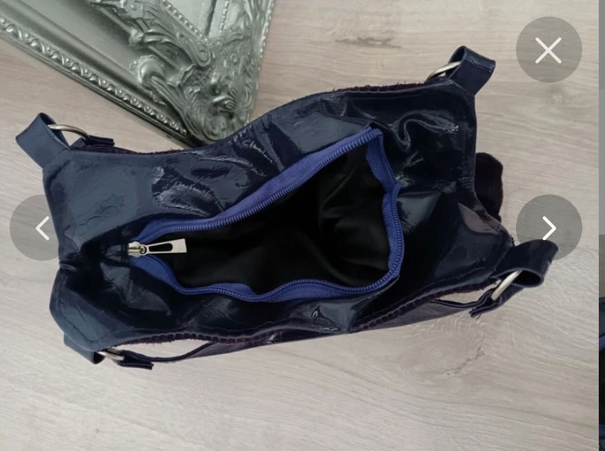 Geanta poseta piele intoarsa veritabila